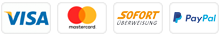 VISA, Mastercard, SOFORT Überweisung, PayPal